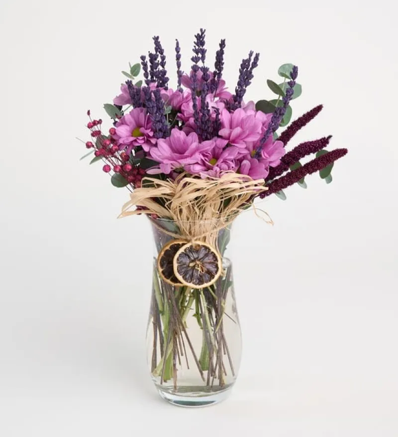 Cam Vazoda Pembe Papatya