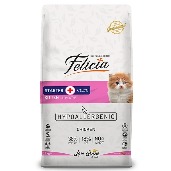 Felicia Hypoallergenic Tavuklu Düşük Tahıllı Yavru Kedi Maması 12KG
