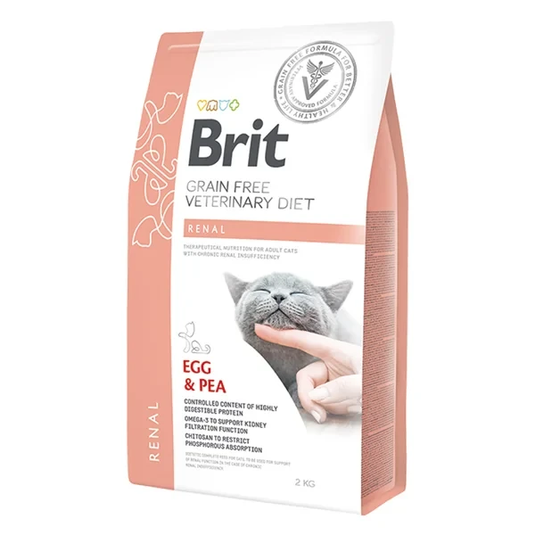 Brit Veterinary Diet Yumurtalı Tahılsız Renal Böbrek Hastası Kedi Maması 2KG