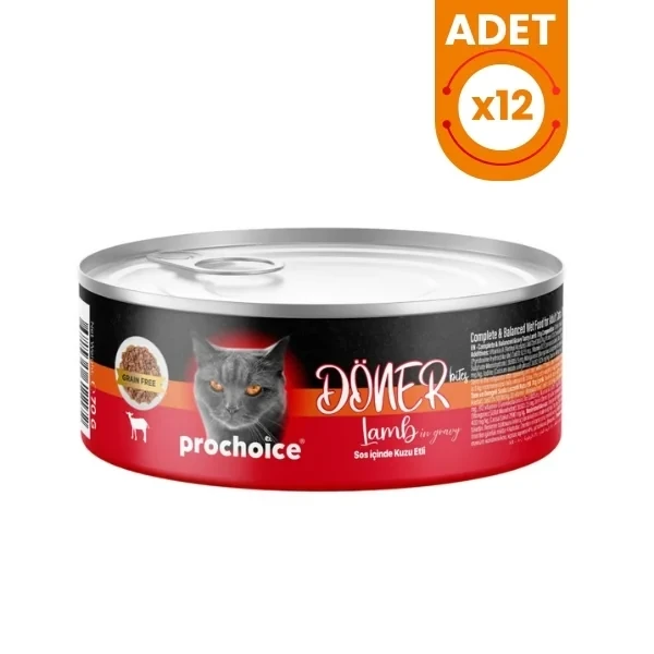 Prochoice Döner Bites Sos İçinde Kuzu Etli Yetişkin Konserve Kedi Maması