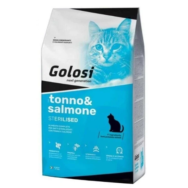 Golosi Ton ve Somon Balıklı Kısırlaştırılmış Yetişkin Kedi Maması 7.5KG
