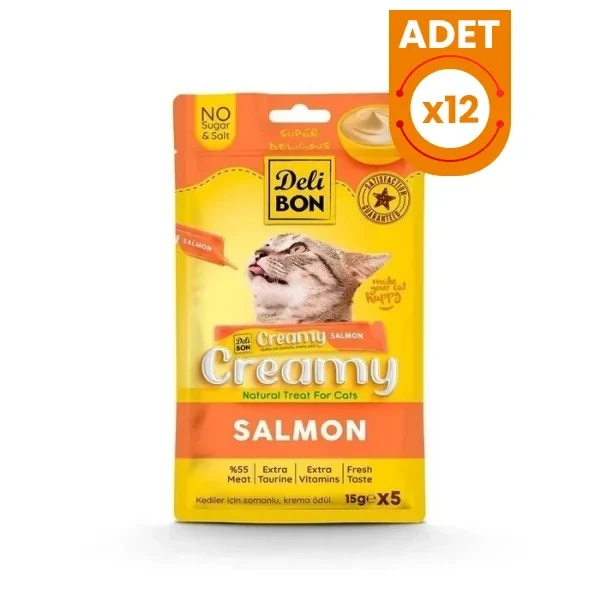 Delibon Creamy Somonlu Sıvı Kedi Ödül Maması